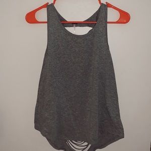 Grey Slit Back Tank Top